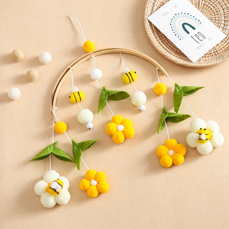 Wood Bed Bell Musical Rattles Toys