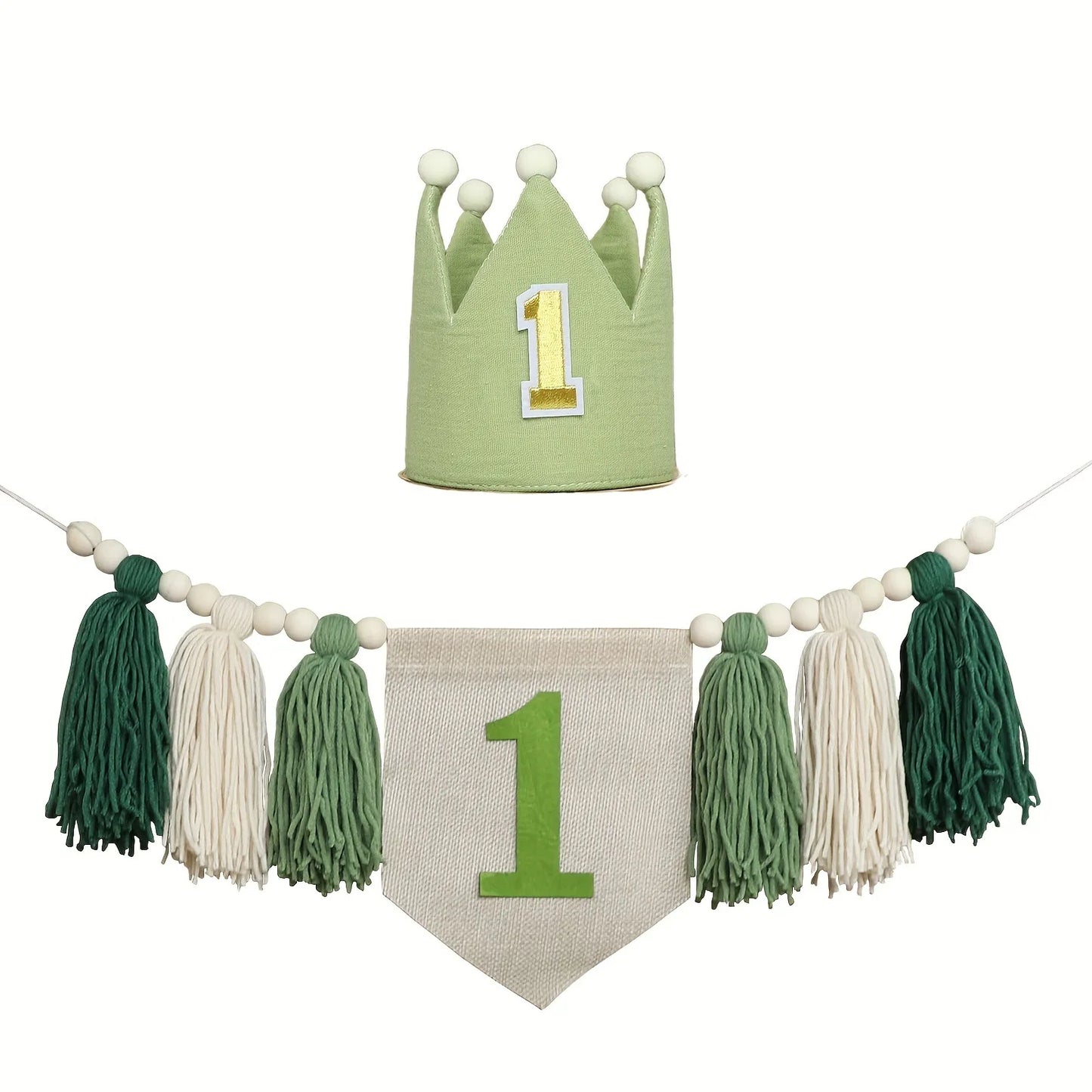 First Kids Boho Birthday Party Crown & Tassel