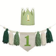 First Kids Boho Birthday Party Crown & Tassel