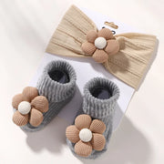 Flower Baby Headband Socks Set