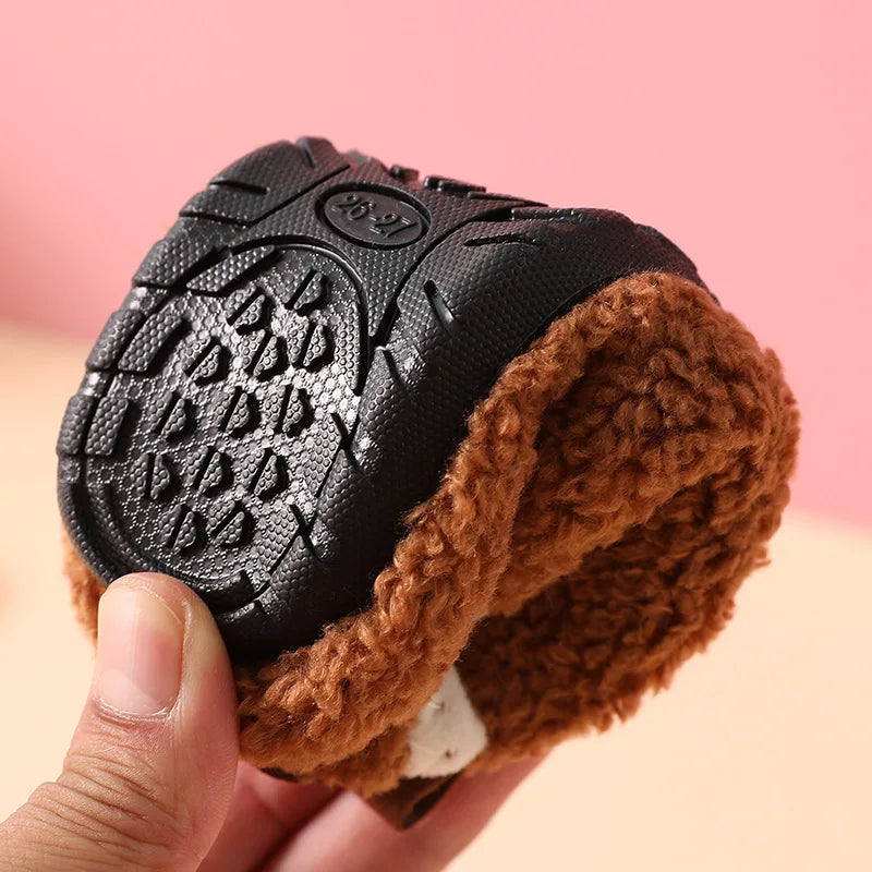 Solid Warm Kids Winter Home Shoes