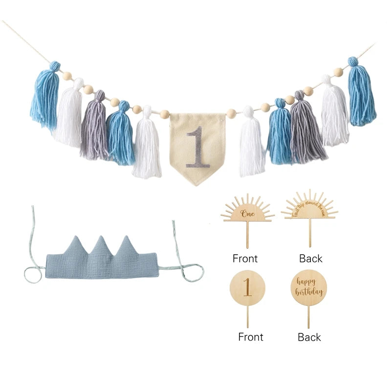 Baby Birthday Party Handmade Banner Tassel