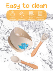 Meal Bowl Bib Fork Spoon Set