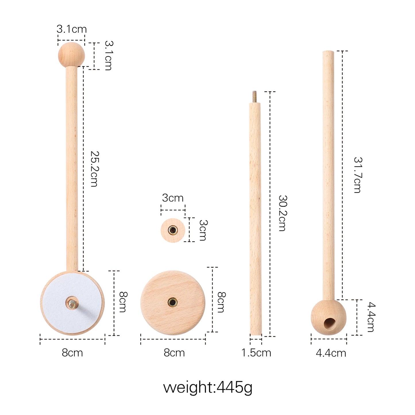 Wood Bed Bell Musical Rattles Toys