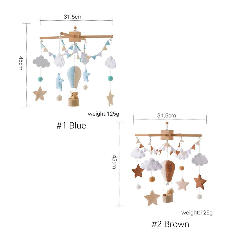 Baby Crib Wooden Bed Bell Rattle Toy