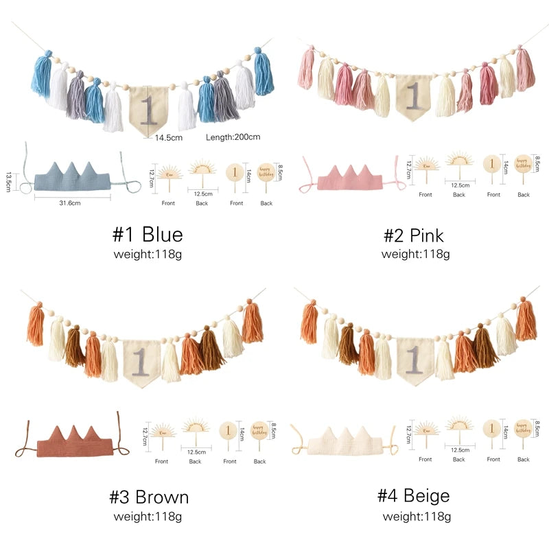 Baby Birthday Party Handmade Banner Tassel