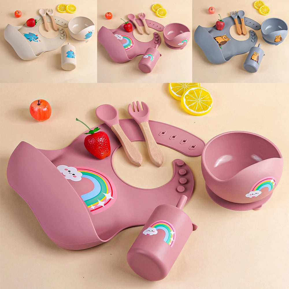 Meal Bowl Bib Fork Spoon Set