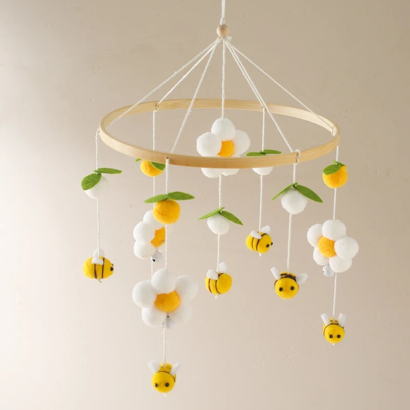 Baby Rattle Wooden Mobile Musical Bed Bell