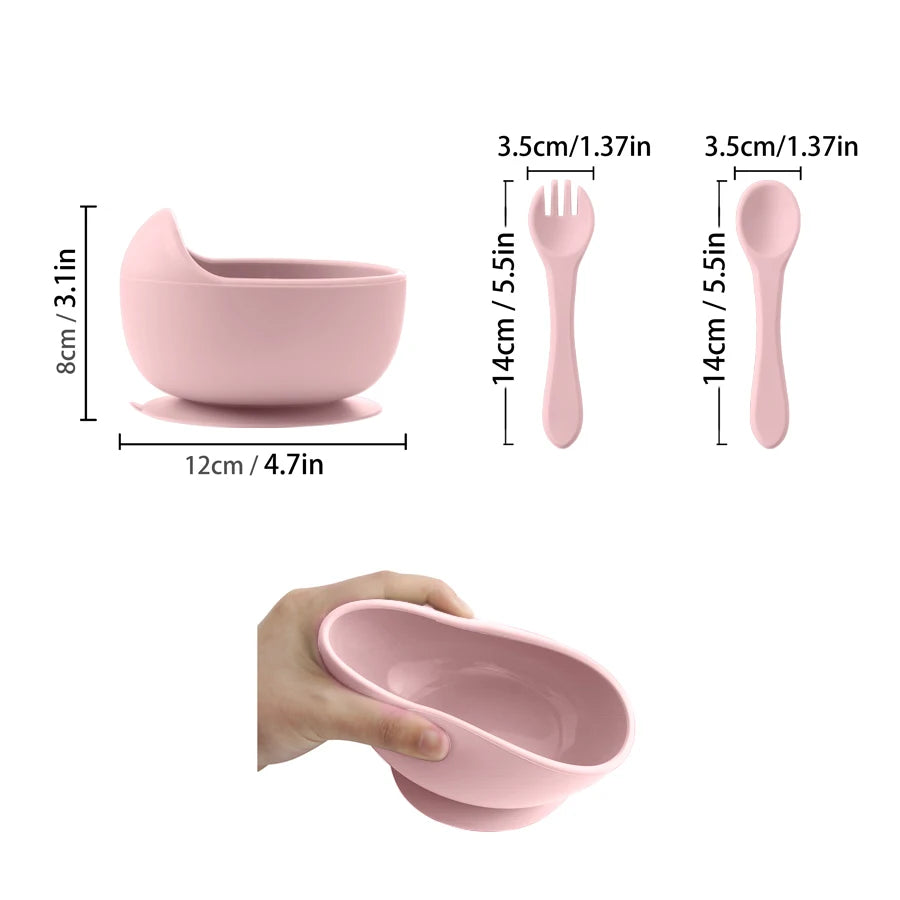 Baby Silicone Suction Feeding Bowls