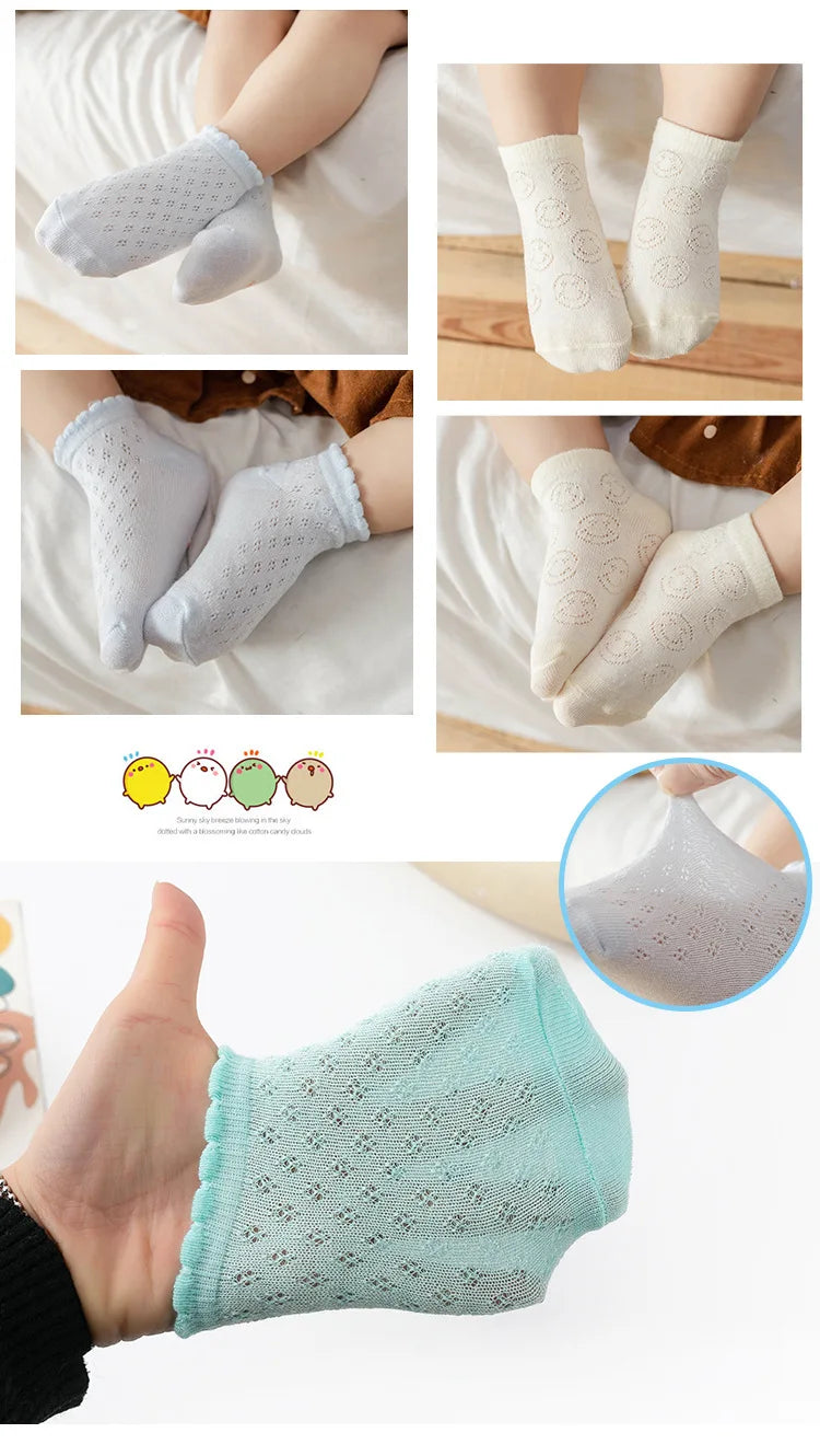 5 Pairs Tube Mesh Lace  Socks