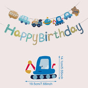 Blue Car Happy Birthday Banner