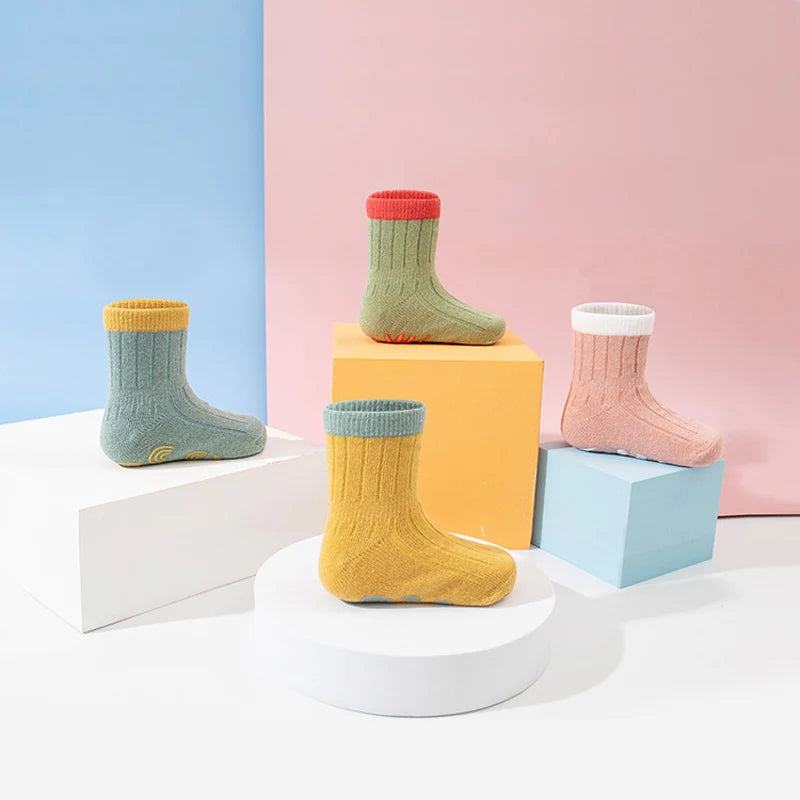 5pairs Casual Cute Knit Floor Socks