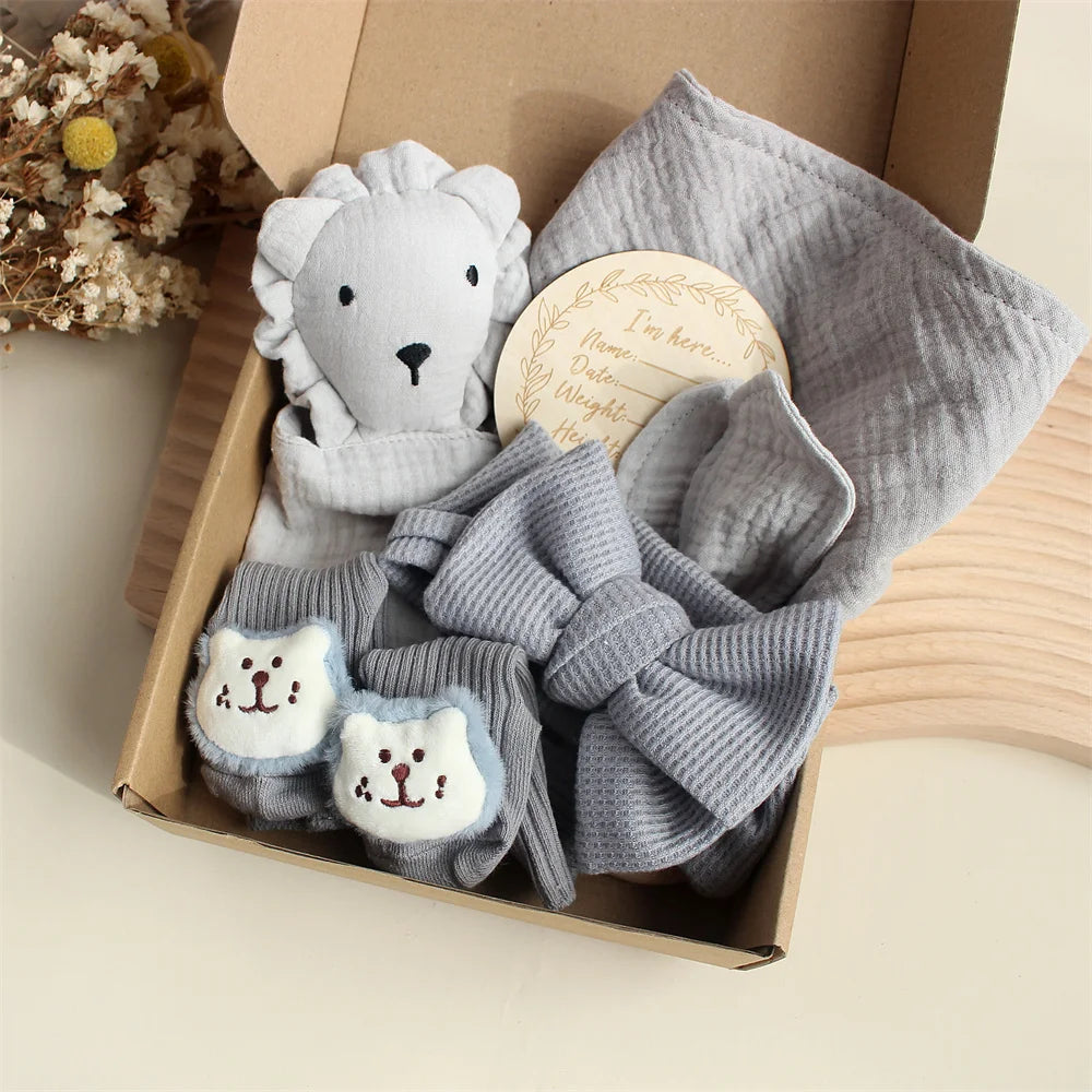 Cotton Comforter Bibs Socks Headband Set
