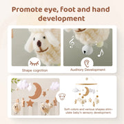 Baby Crib Wooden Bed Bell Rattle Toy