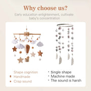 Baby Crib Wooden Bed Bell Rattle Toy