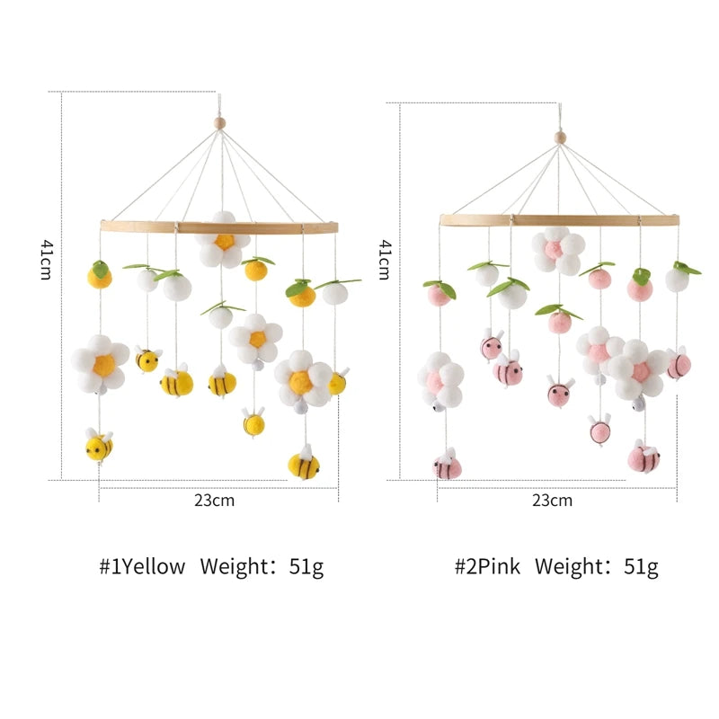 Baby Rattle Wooden Mobile Musical Bed Bell