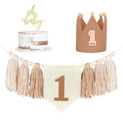 First Kids Boho Birthday Party Crown & Tassel