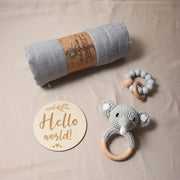 Baby Muslin Swaddle Rattle Baby Teether Set