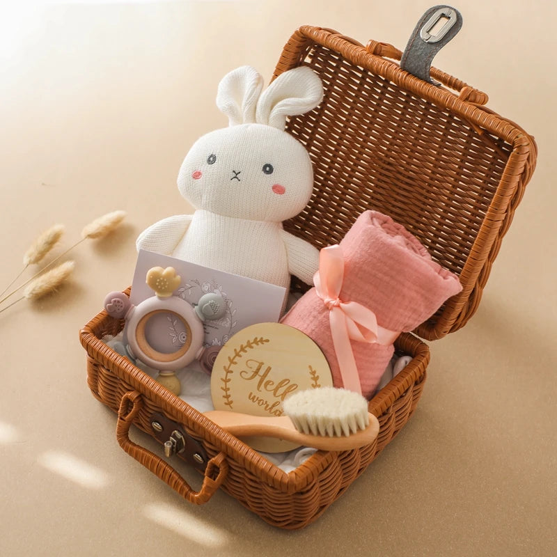 Milestone Card Crochet Rattle Teether Set