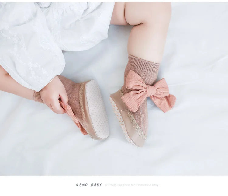 Baby Bow Middle Tube Shoes