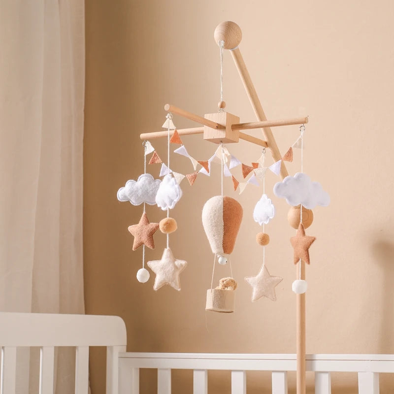 Baby Crib Wooden Bed Bell Rattle Toy