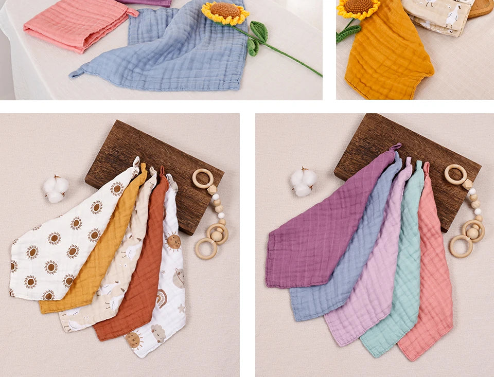 5PCS Set Bamboo Cotton Face Towel