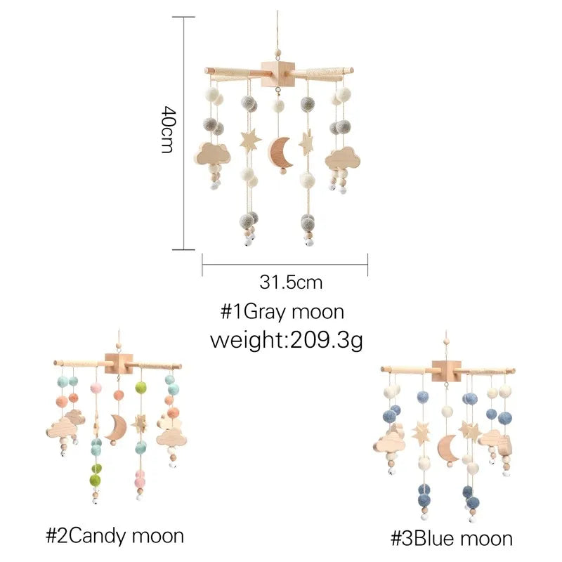 Baby Rattle Wooden Mobile Musical Bed Bell