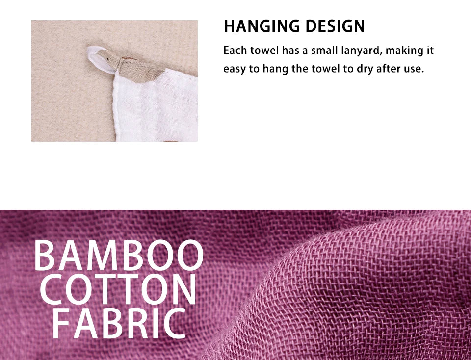 5PCS Set Bamboo Cotton Face Towel