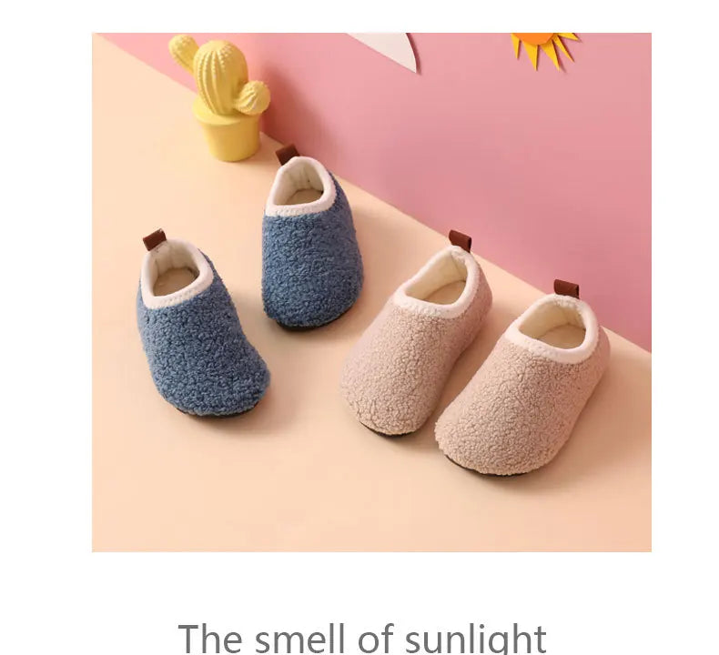 Solid Warm Kids Winter Home Shoes