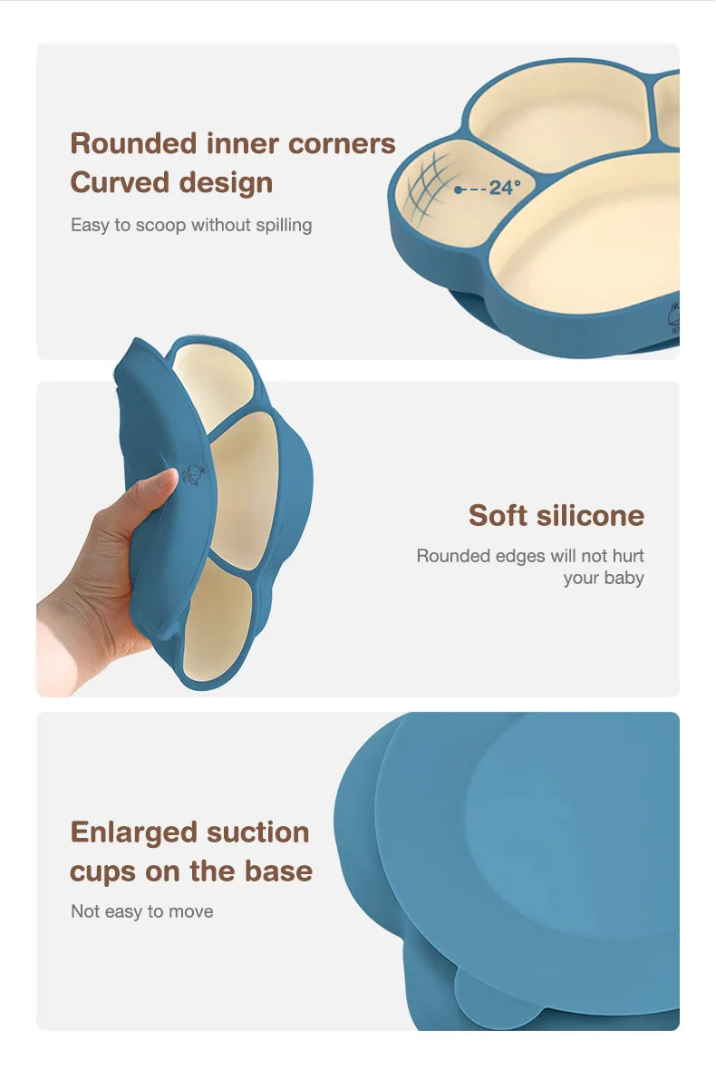 Baby Silicone Tableware Sucker Bowl Set