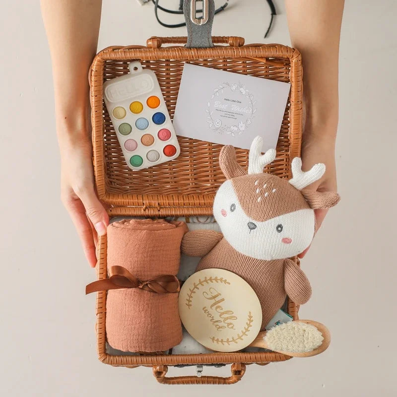 Milestone Card Crochet Rattle Teether Set