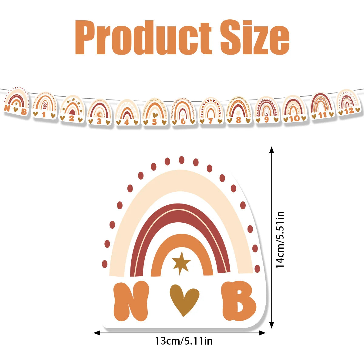 Boho Rainbow Monthly Photo Banner