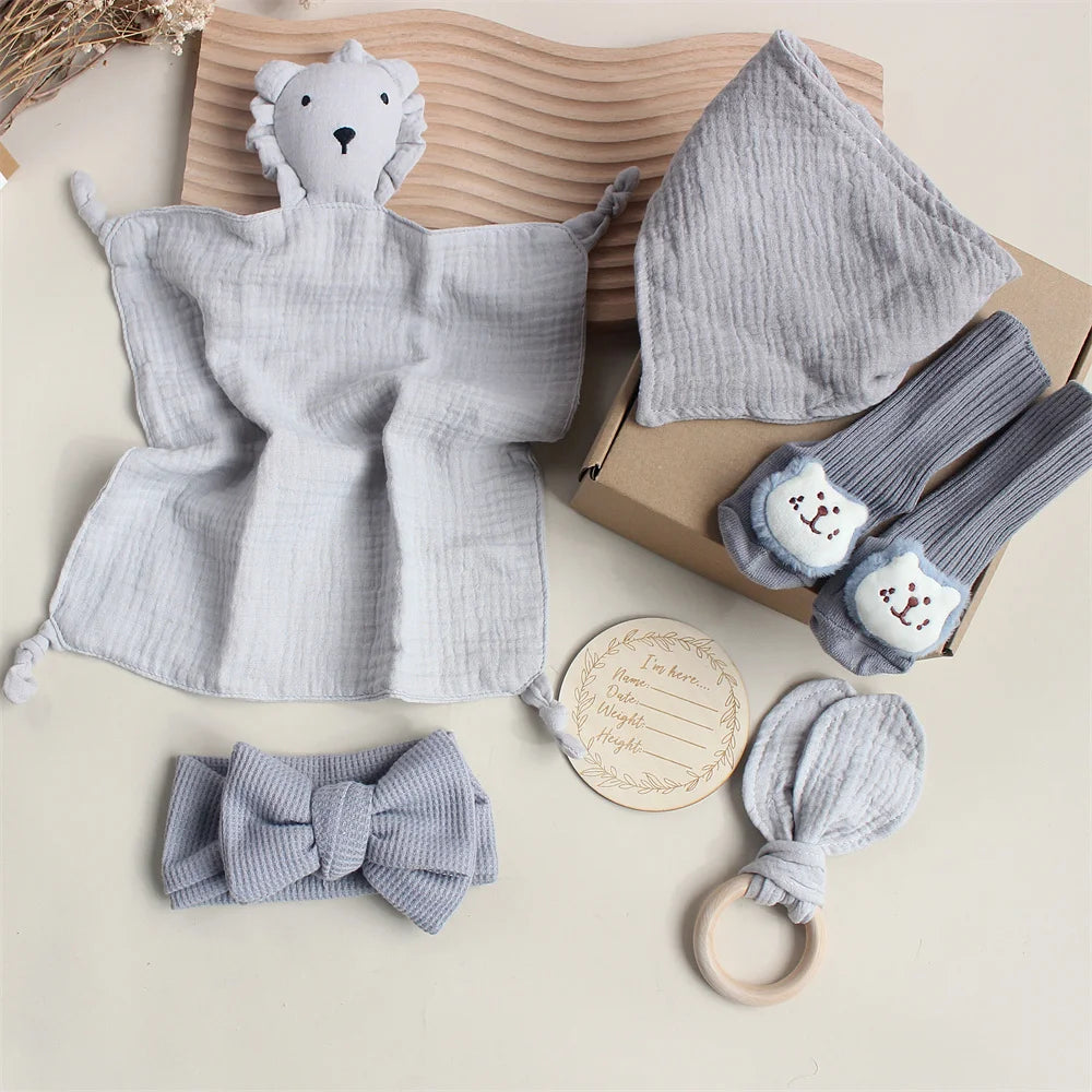 Cotton Comforter Bibs Socks Headband Set