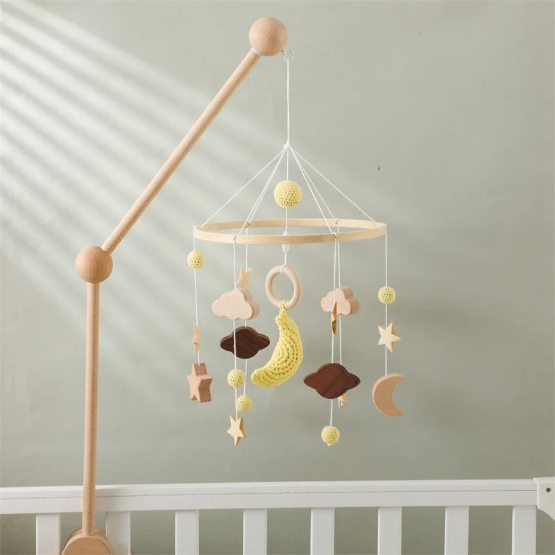 Baby Rattle Wooden Mobile Musical Bed Bell