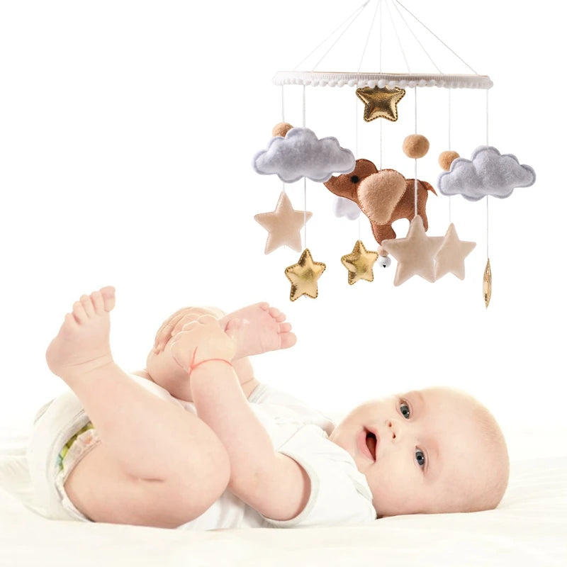 Baby Rattle Wooden Mobile Musical Bed Bell
