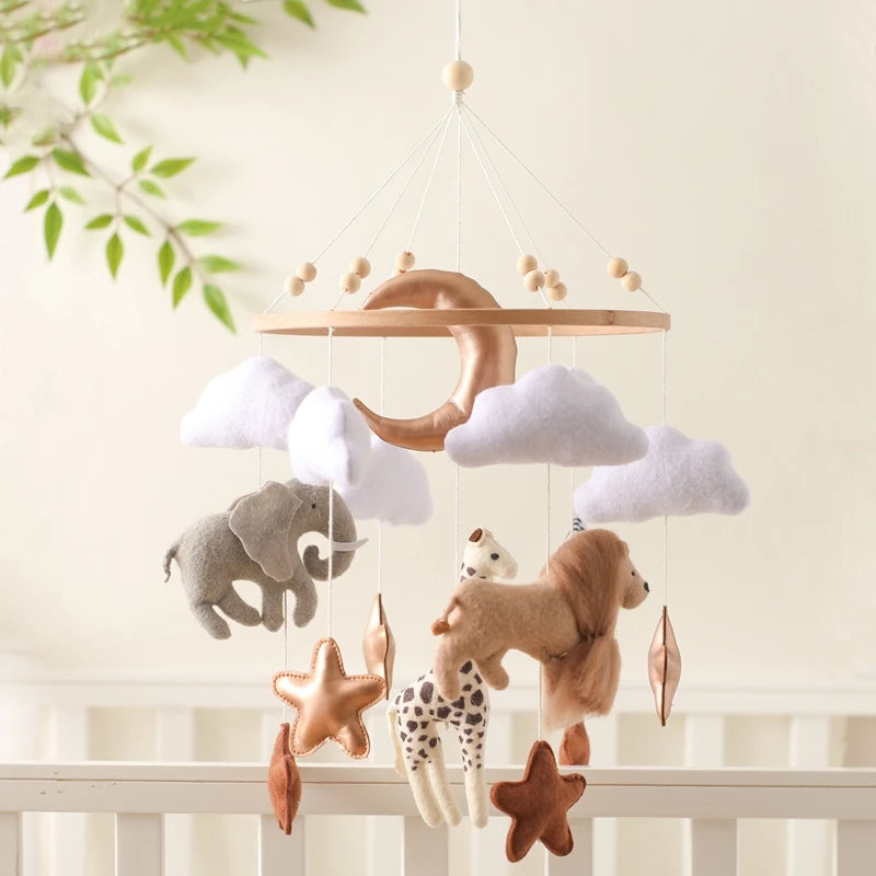 Baby Rattle Wooden Mobile Musical Bed Bell
