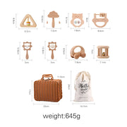 Rattle Crochet Elephant Teething Bracelet Gift Set