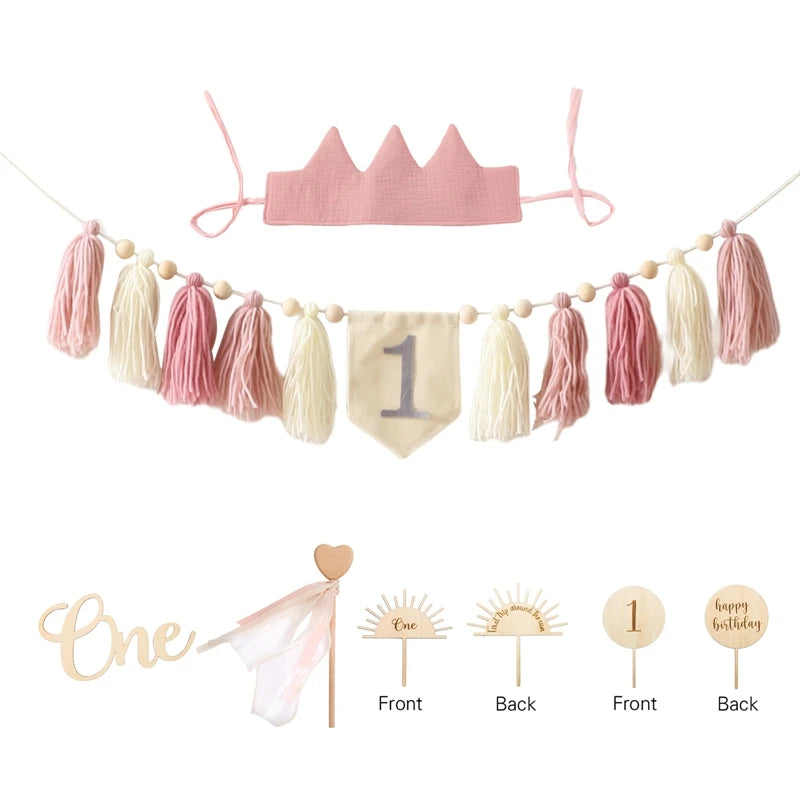 Baby Birthday Party Handmade Banner Tassel