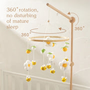 Baby Rattle Wooden Mobile Musical Bed Bell