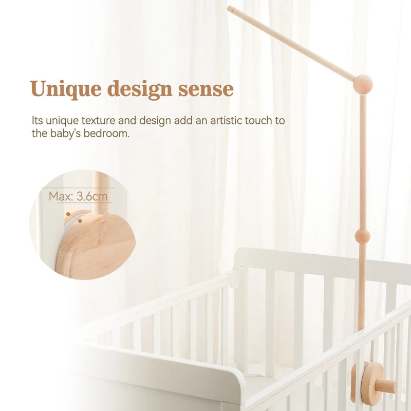 Crib Bell Toys Wooden Bracket