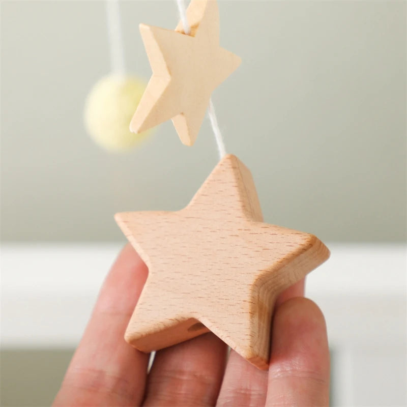 Baby Rattle Wooden Mobile Musical Bed Bell