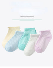 5 Pairs Tube Mesh Lace  Socks