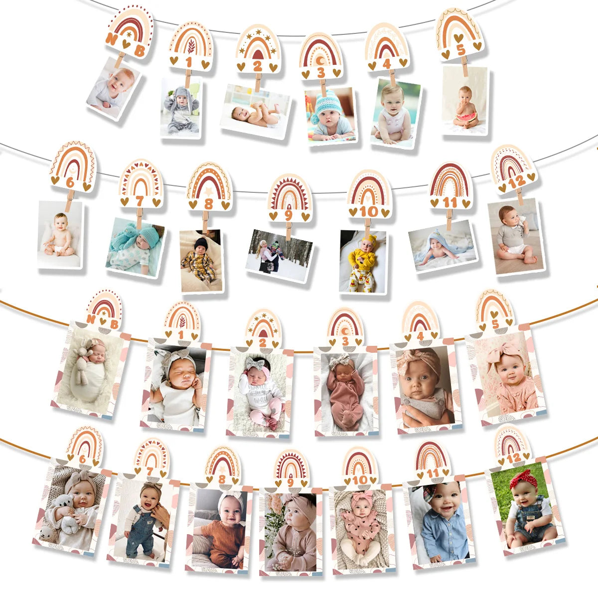 Boho Rainbow Monthly Photo Banner