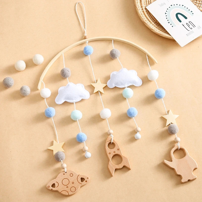 Wood Bed Bell Musical Rattles Toys