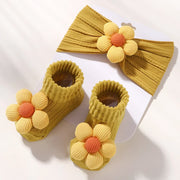 Flower Baby Headband Socks Set
