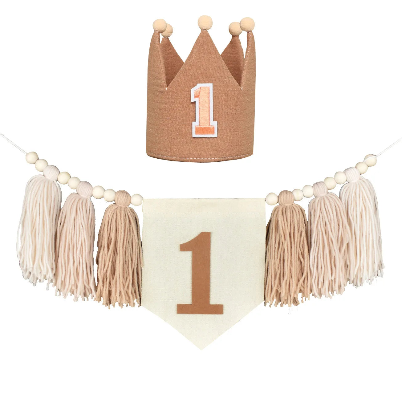 First Kids Boho Birthday Party Crown & Tassel