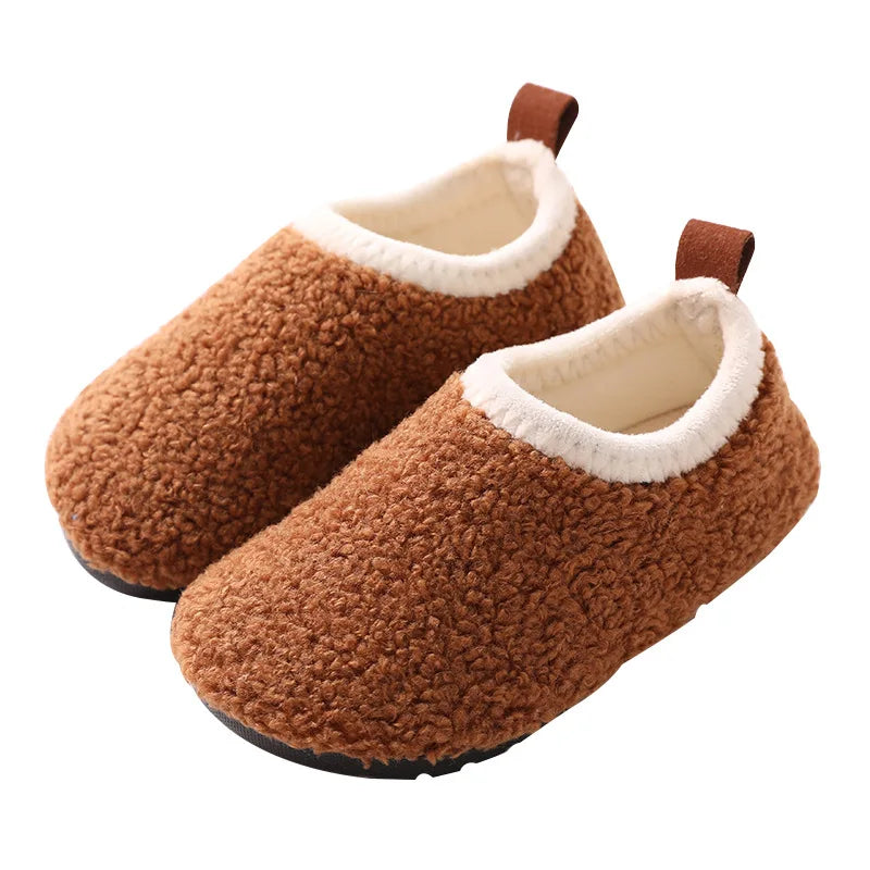 Solid Warm Kids Winter Home Shoes