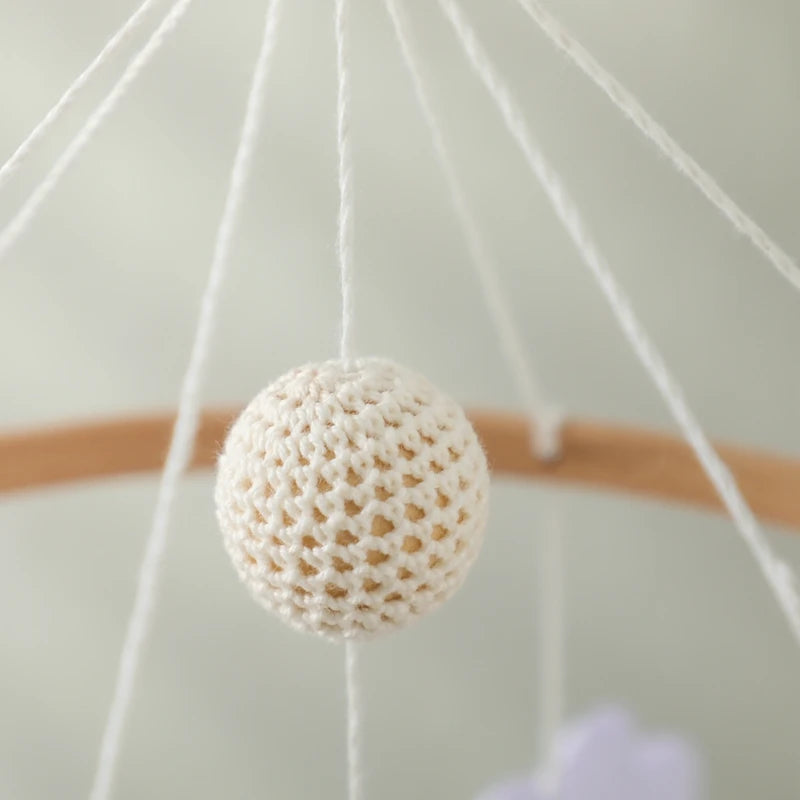 Baby Crib Wooden Bed Bell Rattle Toy