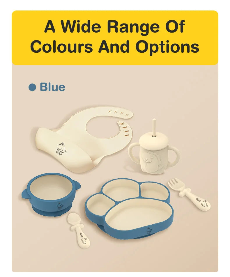 Baby Silicone Tableware Sucker Bowl Set
