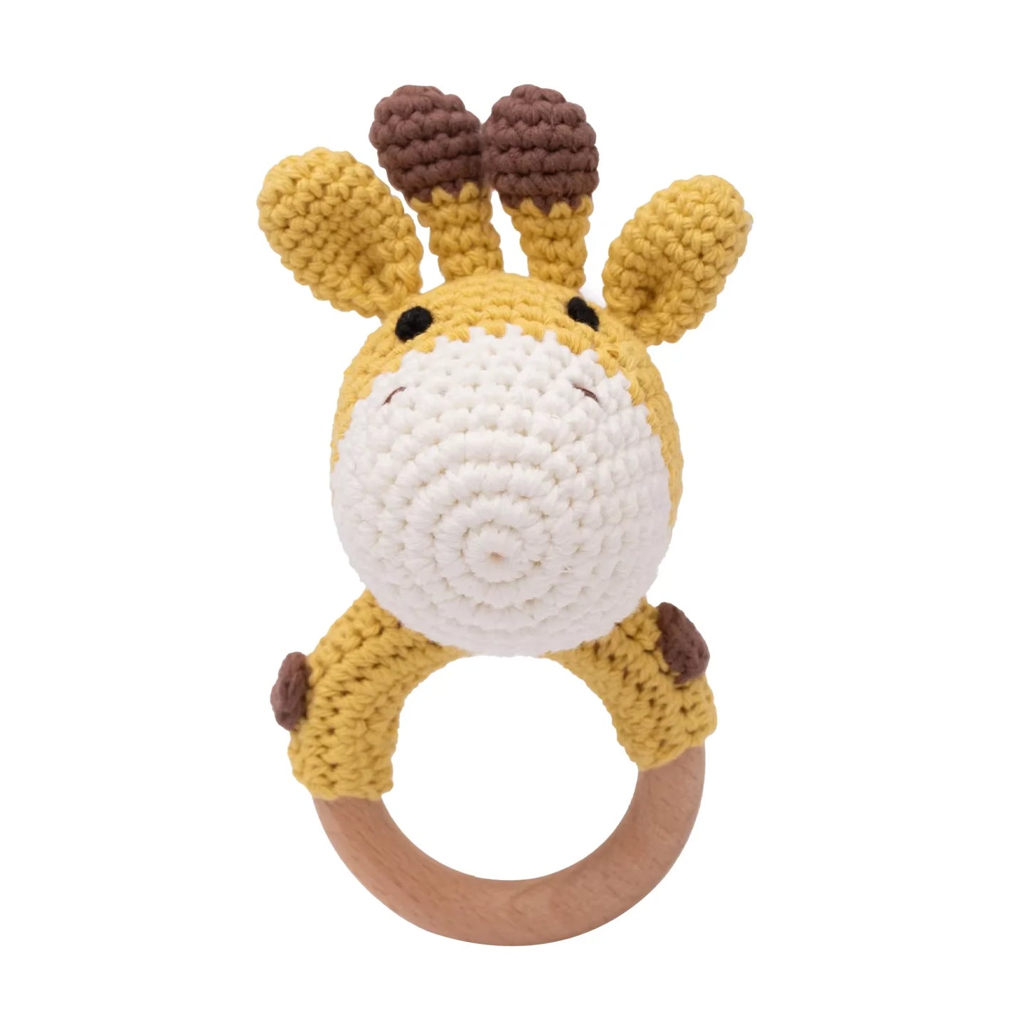 Crochet Rattle Wooden Teether Toy